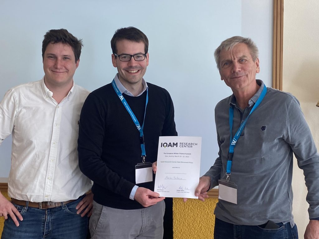 Markus Parlasca receives IQAM Research Center Best Discussant Prize at the EWFS 2023