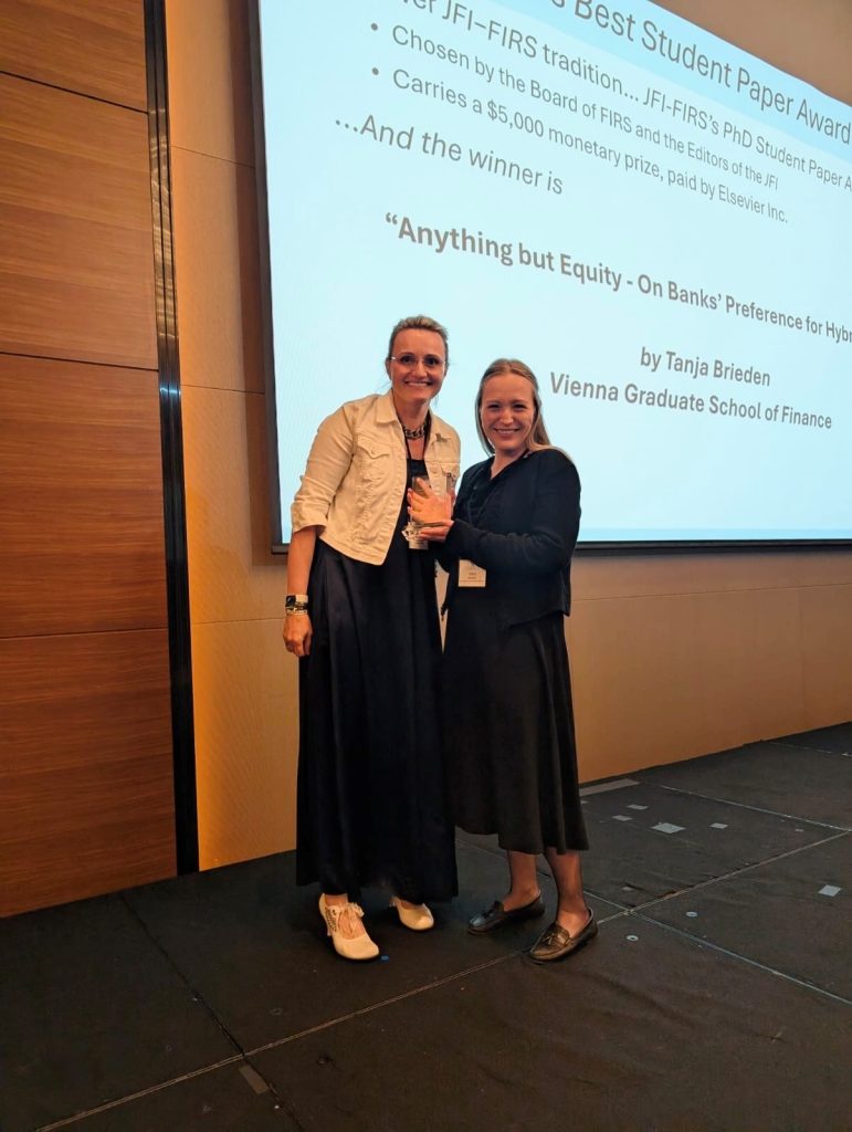 Tanja Brieden wins the FIRS - JFI 2025 Best Student Paper Award